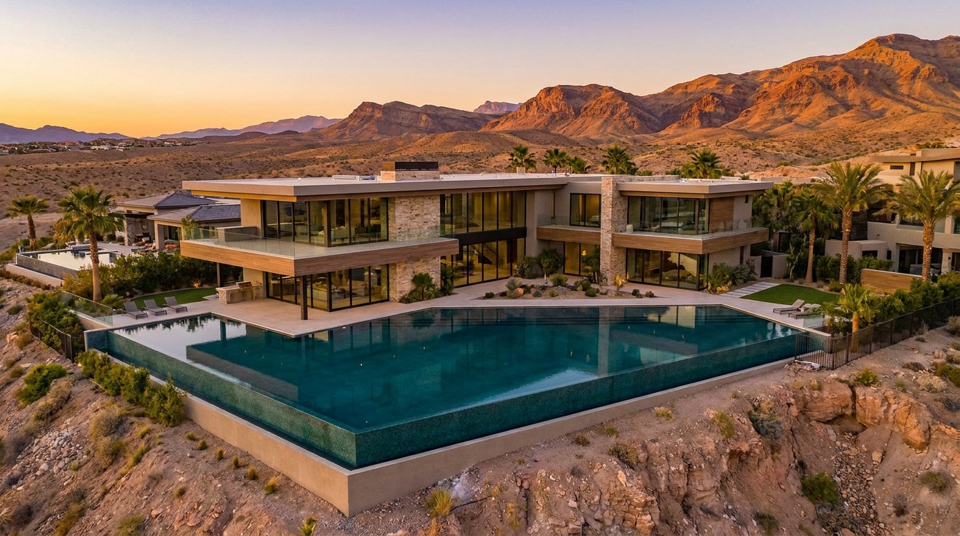 Aerial view of a Las Vegas luxury property