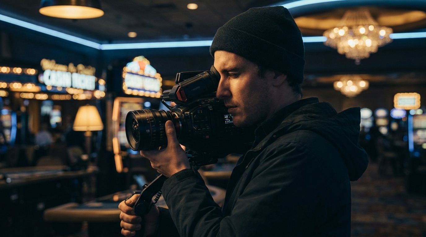 Las Vegas videographer holding cinema camera